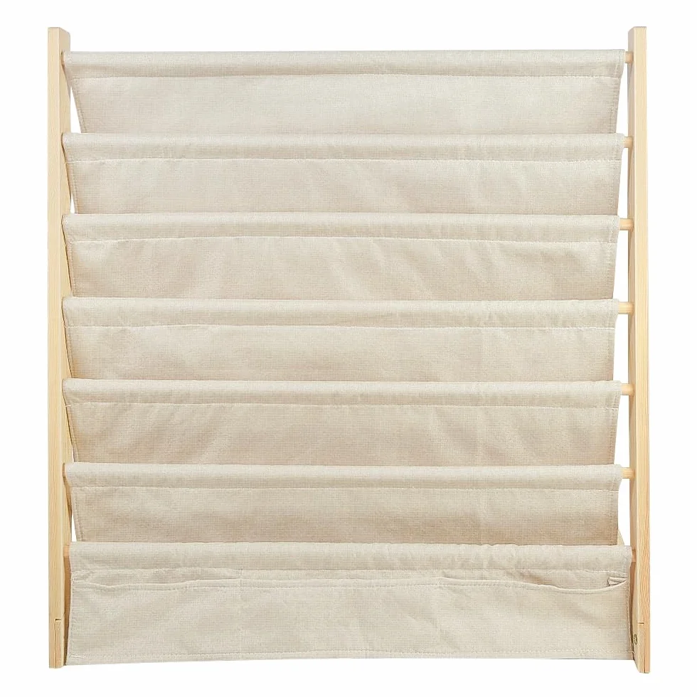 Biblioteca de almacenamiento para niños - Children's Supersized Bookcase Storage Rack con 5 terceros, Children's Bookrack, Bookshelf, Natural/White-75 x 30 x 79 cm, color madera (1 unidad)