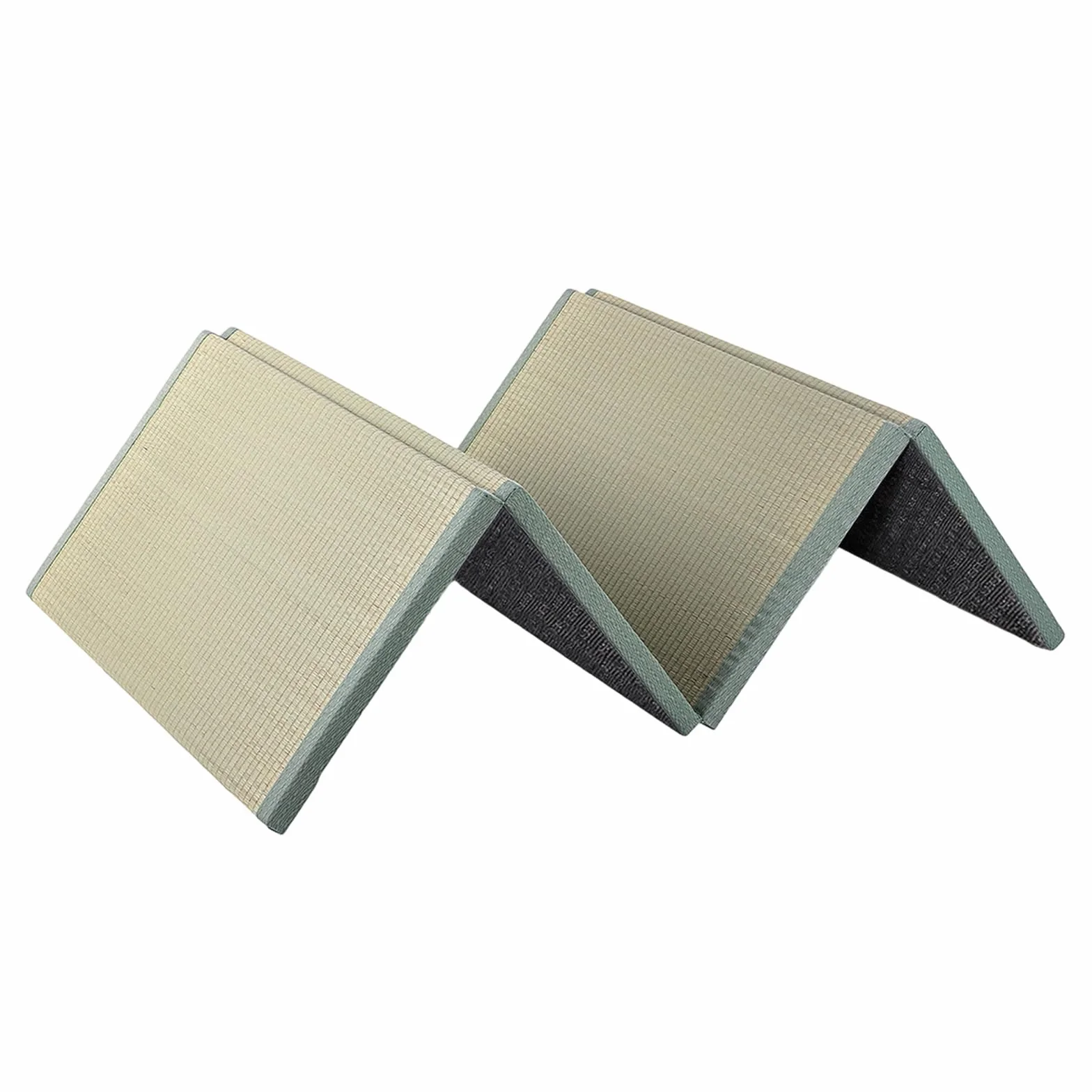 Tatami Japonés, Colchón Futón Plegable de Suelo, Material Natural Igusa, Alfombra para Dormir Meditación, Yoga Zen, Color Verde, Tamaño 100 × 200 × 3.5 cm