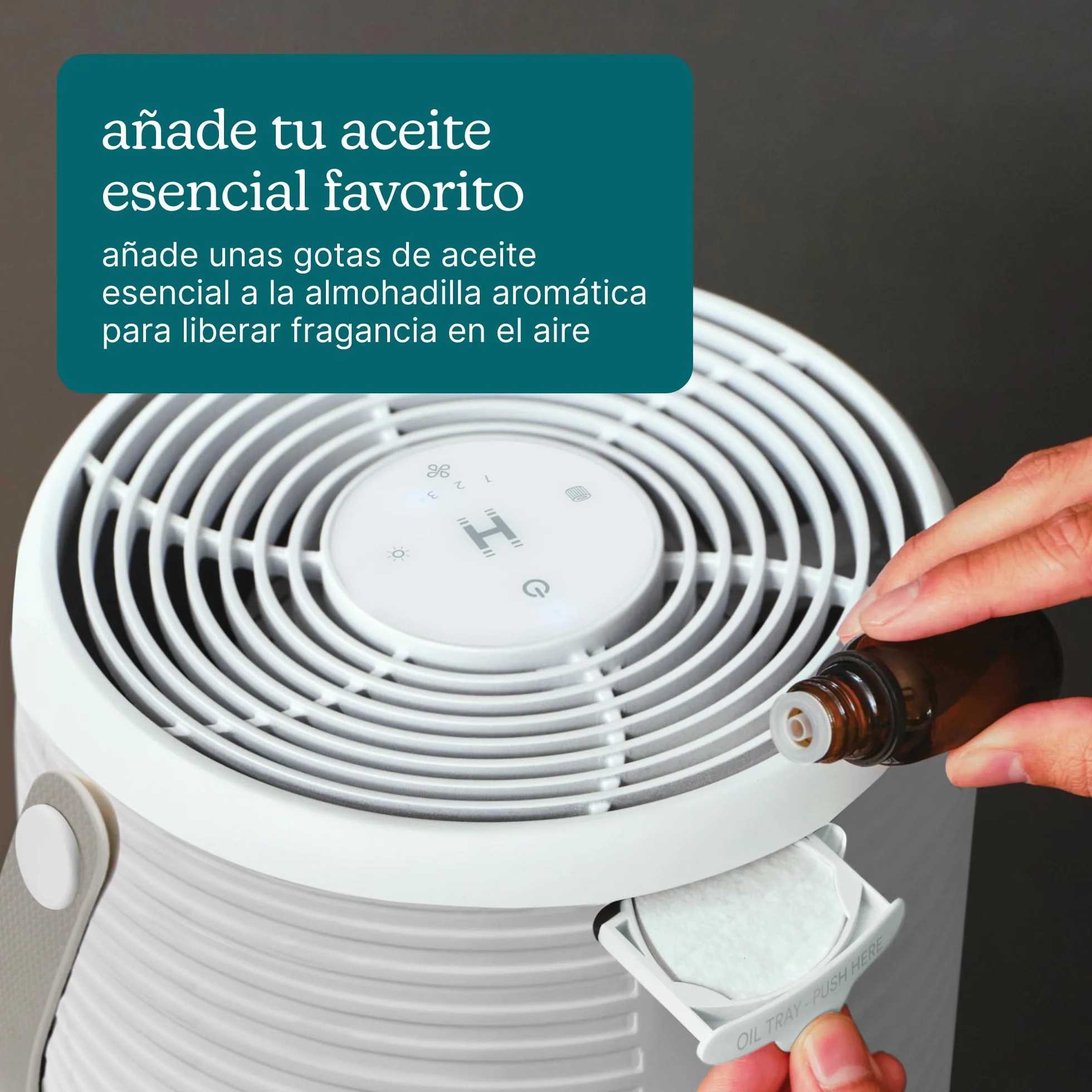 Homedics WhisperPure Comfort Purificador de Aire, True HEPA, Piedra | Silencioso, Portátil, Filtros con Filtración 3 en 1 contra Polvo, Polen y Olores, 3 Velocidades, Hogar y Oficina