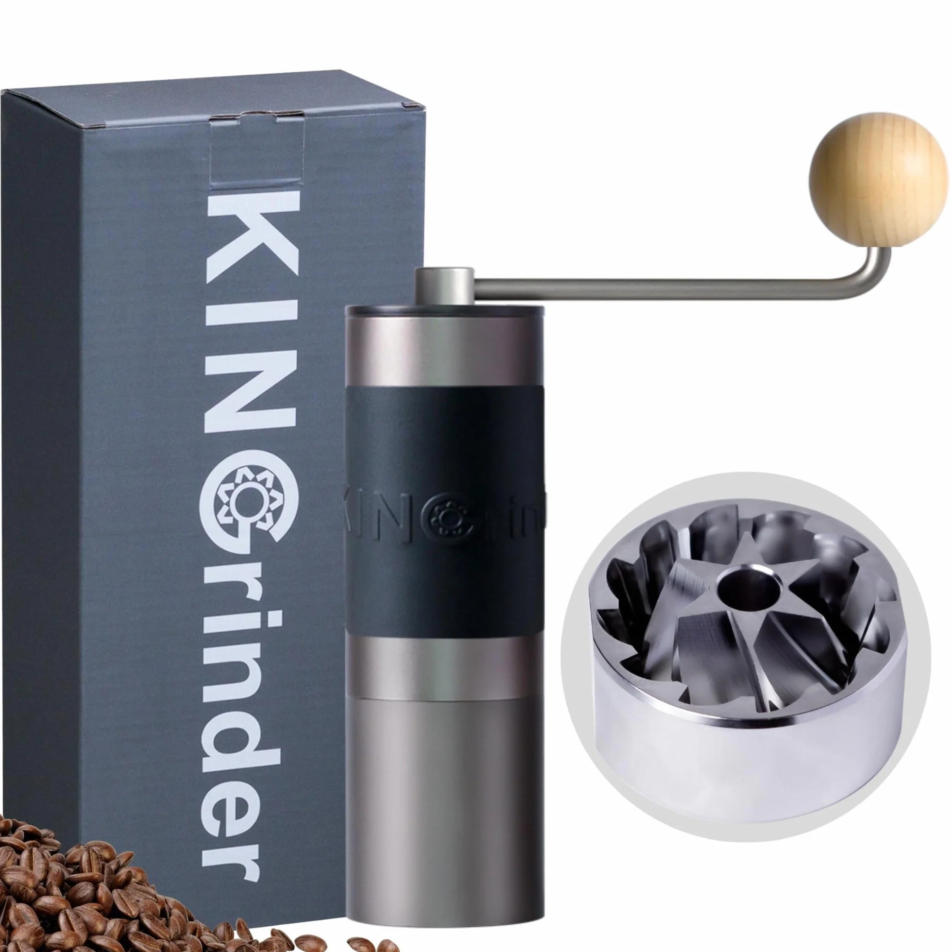 KINGrinder K1 - Molinillo de café manual manual con mango recto para prensa francesa, goteo, espresso con consistencia de montaje, molinillo cónico de acero inoxidable, capacidad de 25 g | Soporta ajustes de molienda para varios métodos de preparación com