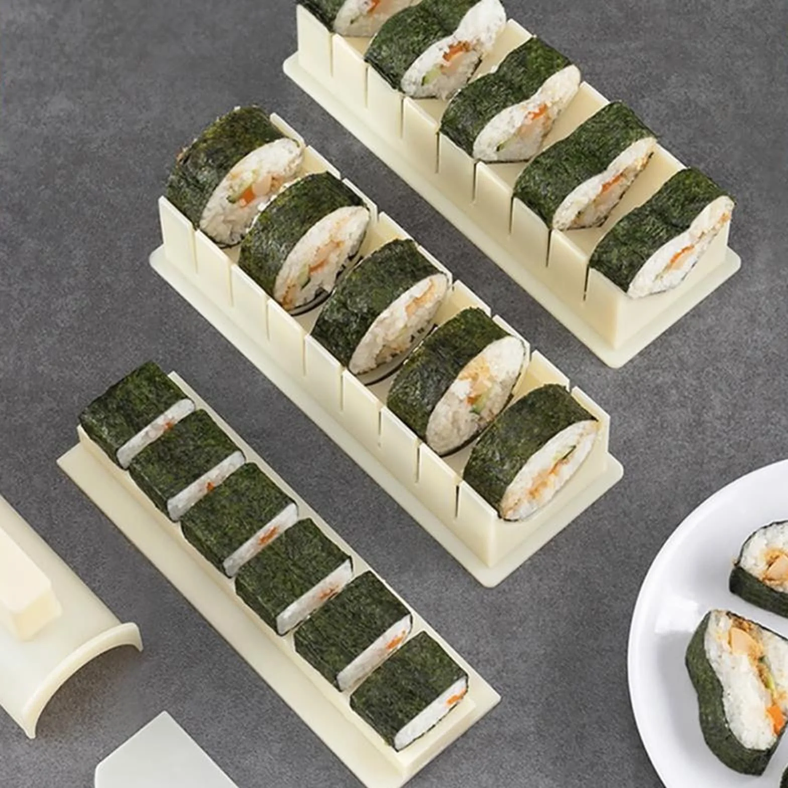 Kit para hacer sushi,molde para sushi, 10 Unids/set Kit De Equipo for Hacer Sushi De Bricolaje Rodillo De Bola De Arroz Hacer Rollos De Pastel Herramientas De Moldes Multifuncionales Gagdets De Cocina