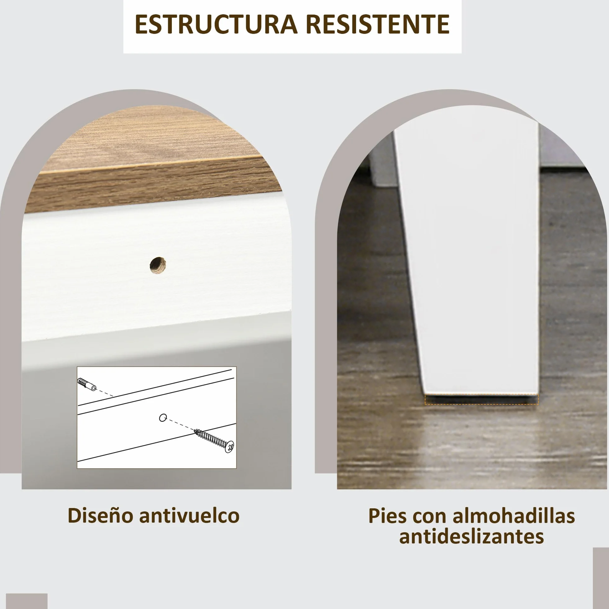 HOMCOM Aparador de Salón 2 Puertas Cajón 76,6x35x81,5 cm Blanco y Marrón | Armario Almacenaje de Madera, Estante Ajustable, para Comedor Cocina Dormitorio