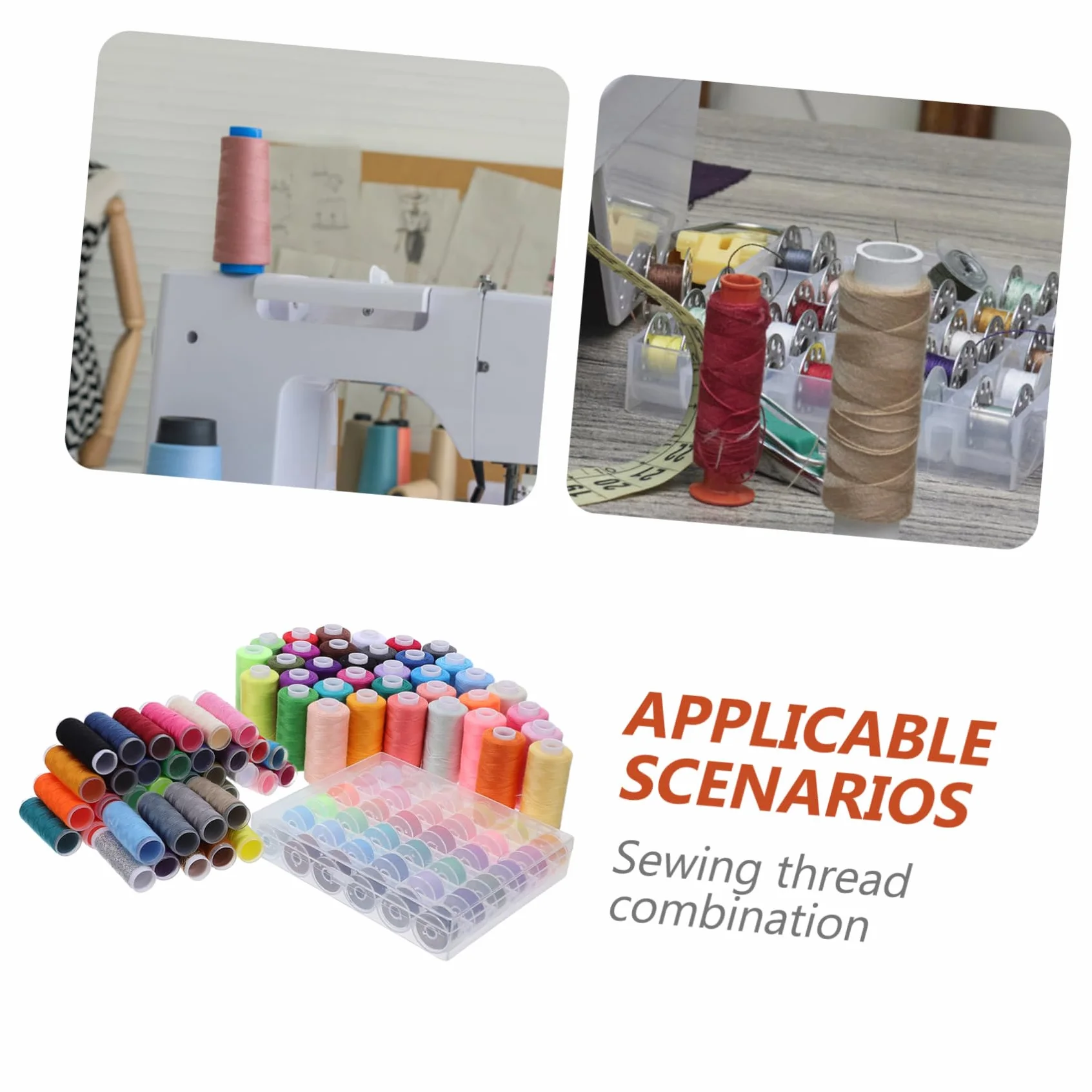 Kit de Hilo de Coser de 111 Piezas con 39 Colores de Hilo para Máquina de Coser y 36 Bobinas de Poliéster con Portabobinas, Adecuado para Reparaciones Hogar