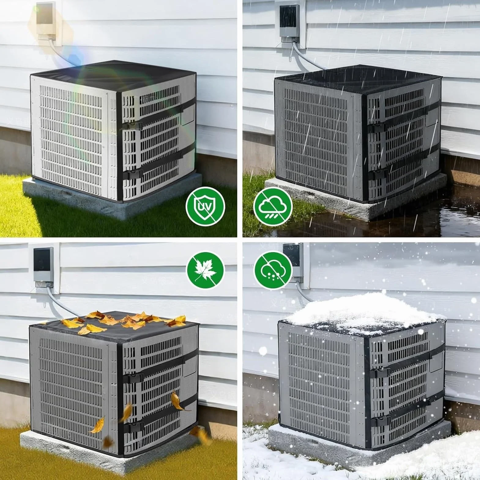 Aire Acondicionado Protector de malla impermeable | 2 en 1 de Aire Acondicionado Central Para invierno/verano y HVAC, contra hojas, agujas de pino y