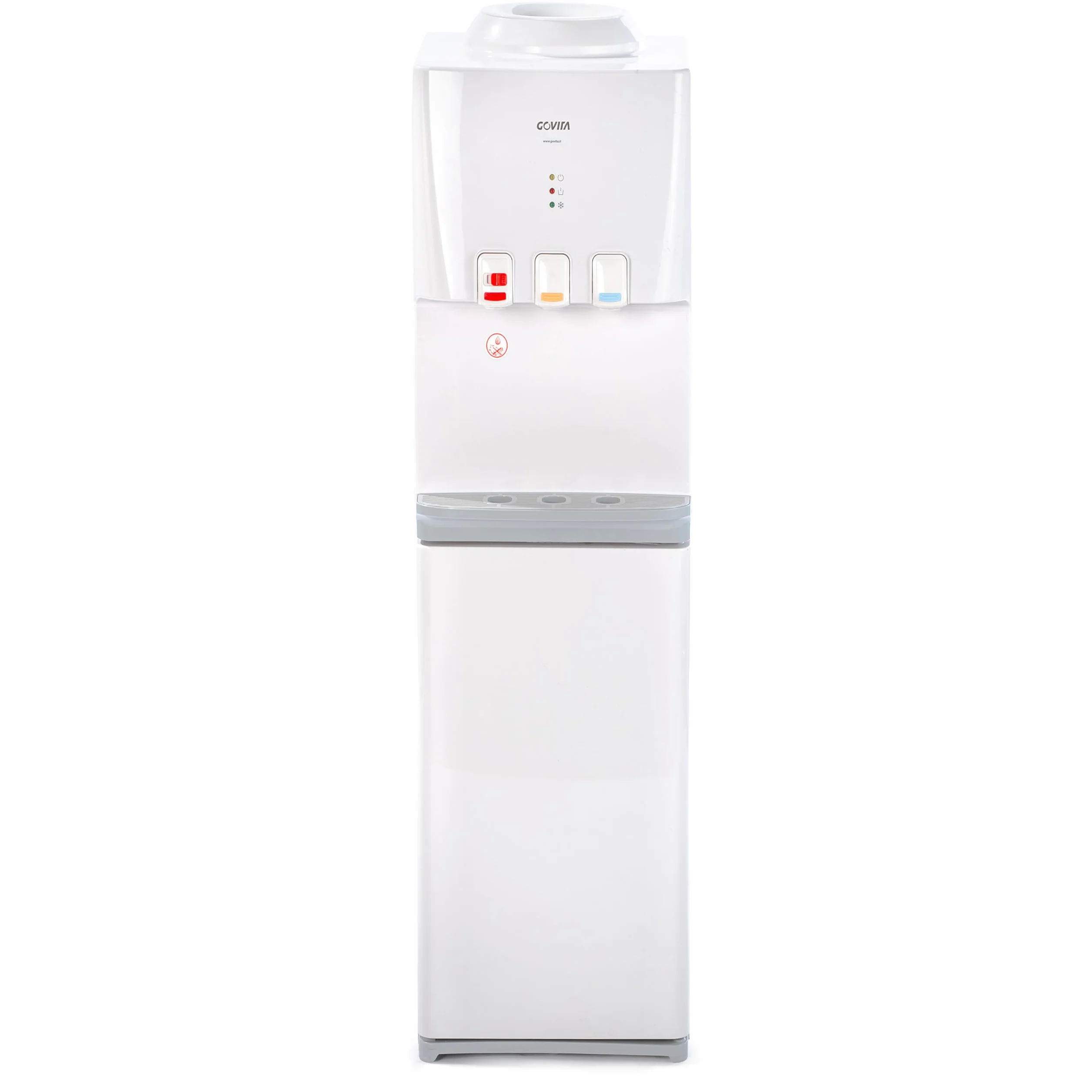 Dispensador de agua con garrafas, dispensador de agua fría (blanco, carga superior + gabinete)
