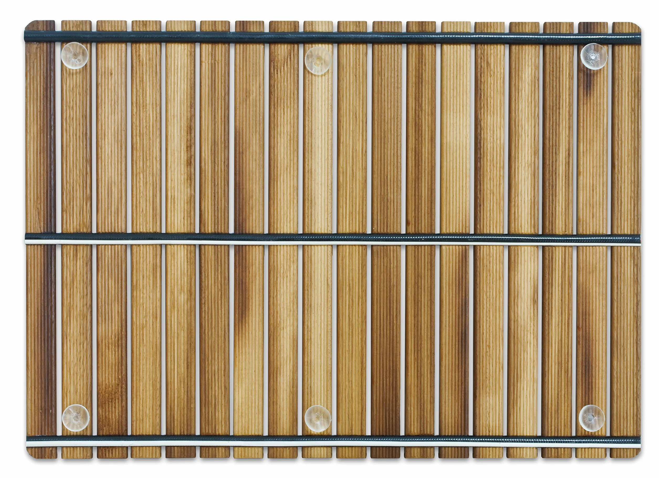 Tarima/Alfombra Flexible para Ducha y baño, en Madera de Teca (50 x 70 cm)