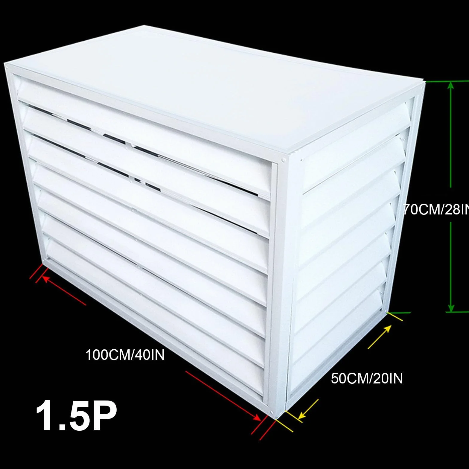 Cubierta de aluminio para unidad de aire acondicionado al aire libre, protector duradero para bomba de calor, elegante valla para ocultar la protección resistente a la intemperie para uso en