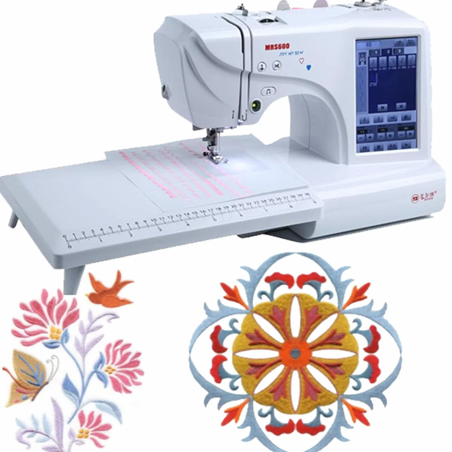 Máquina Bordar Completamente Automática,96 Patrones/8 Patrones Digitales/10 Marcos,área Marco 4" X 4",Pantalla Táctil 9",Adecuada para Prendas Vestir Y Ropa Cama