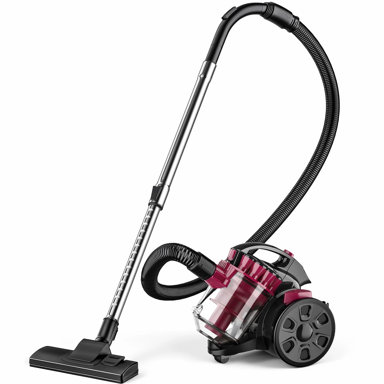 Aspiradora sin bolsa, 2600 W, sin bolsa, gran potencia de succión 21 kPa, potente aspiradora de 1,5 l, con cable de 5 m, para alfombras, suelos duros, pelo de animales (A)
