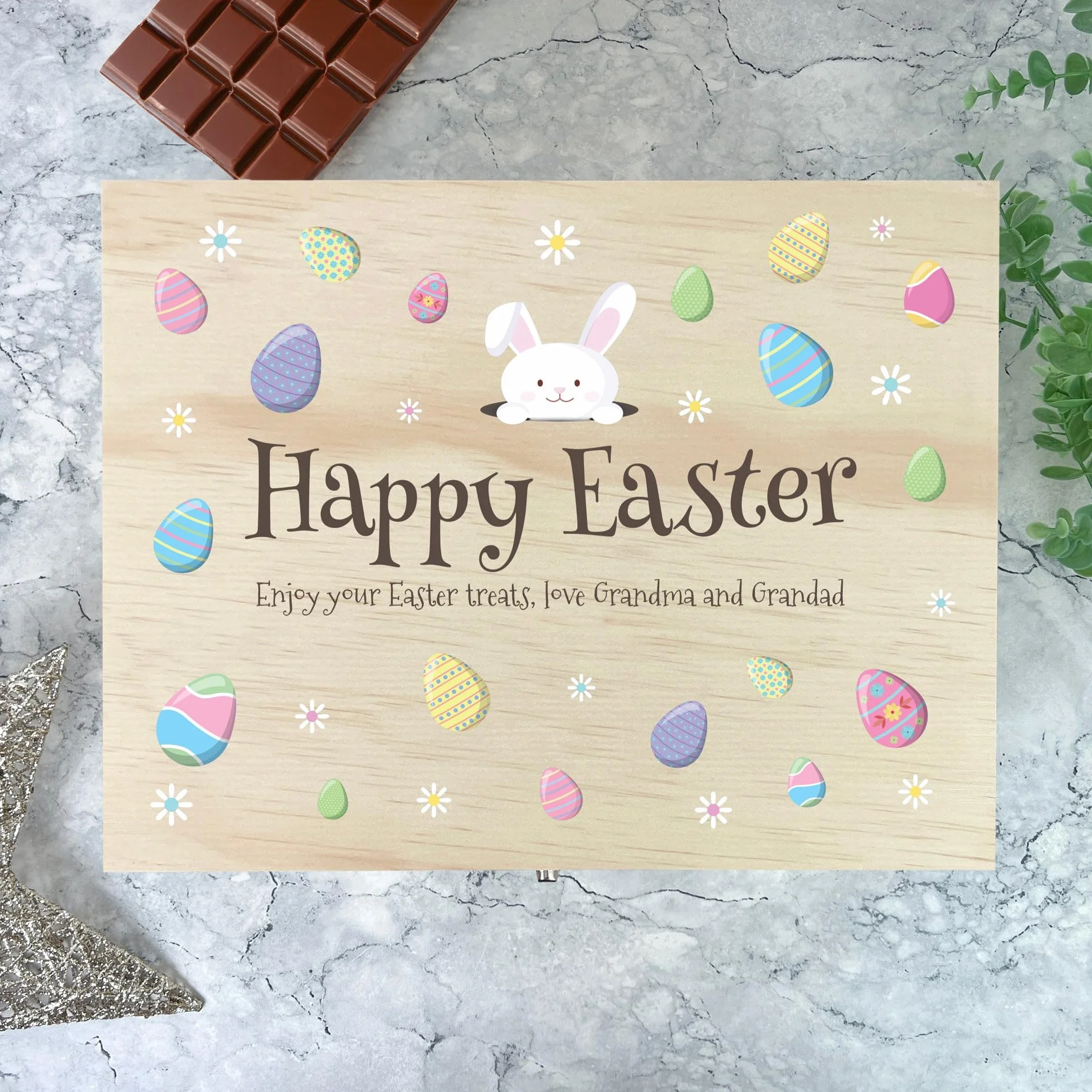 Caja de cesta de madera personalizada para huevos de Pascua, nombre personalizado, regalo de Pascua, cesta de Pascua, golosinas de Pascua, Pascua para niños, Pascua familiar, decoración de Pascua,