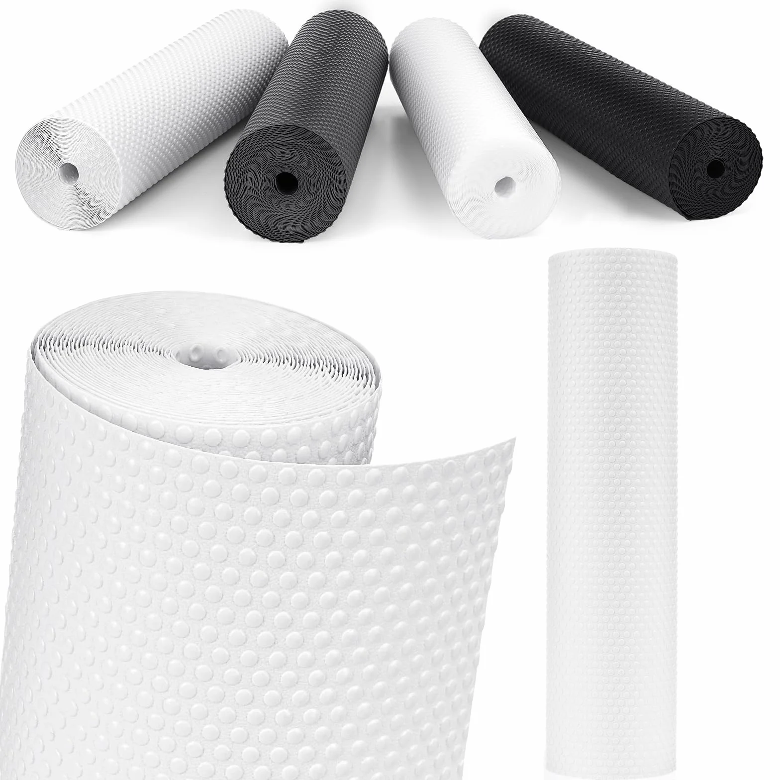 Protector Cajones Cocina EVA Plastico Antideslizante Forro de Cajón Estera Refrigerador Estantes Gabinete Reutilizable Impermeable 30cm x 305cm Blanco