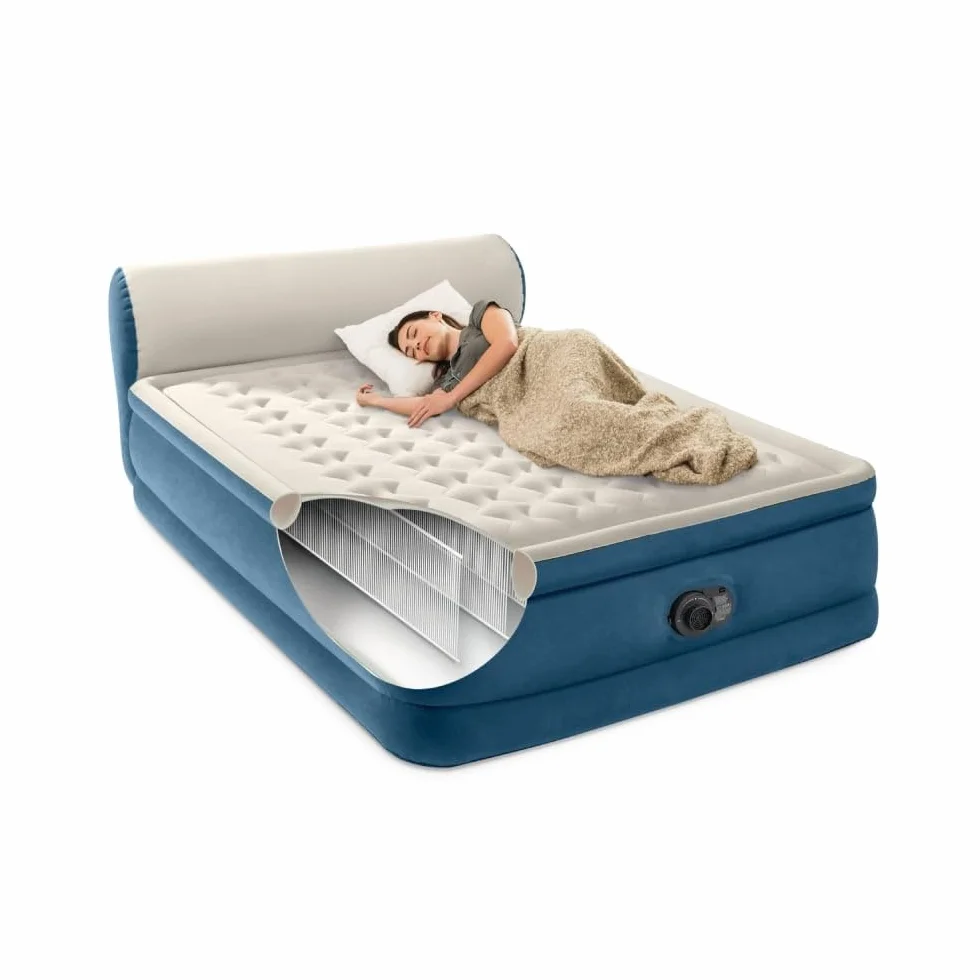 Silky Bed Cama Hinchable Doble 229x152x79 cm – Autoinflable con Bomba Eléctrica Integrada, Comodidad Ergonómica, Cabecero Alto y Bolsa de Transporte – Visto en TV