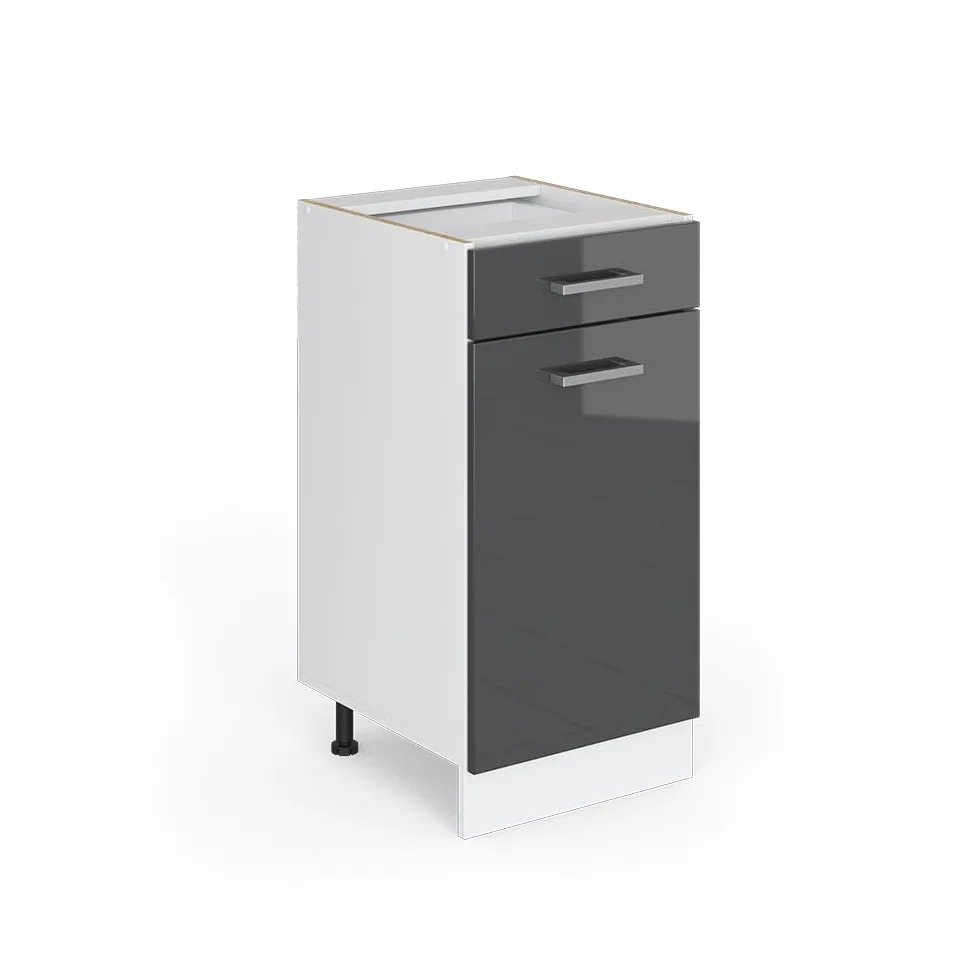 Vicco Mueble bajo de Cocina R-Line, Antracita Alto Brillo, 40 cm sin encimera, para combinación Libre Dentro de Sistemas de Cocina modulares