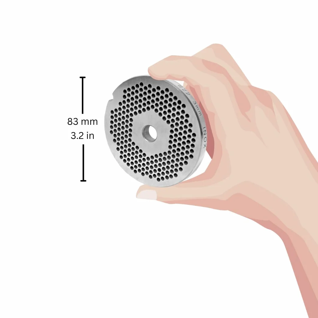 Acero inoxidable perforado disco con centro tamaño calibre 22 – 2 mm – para picadora Jupiter – Bosch – Alexander – Gastroback – Westmark – Prospero – Kenwood