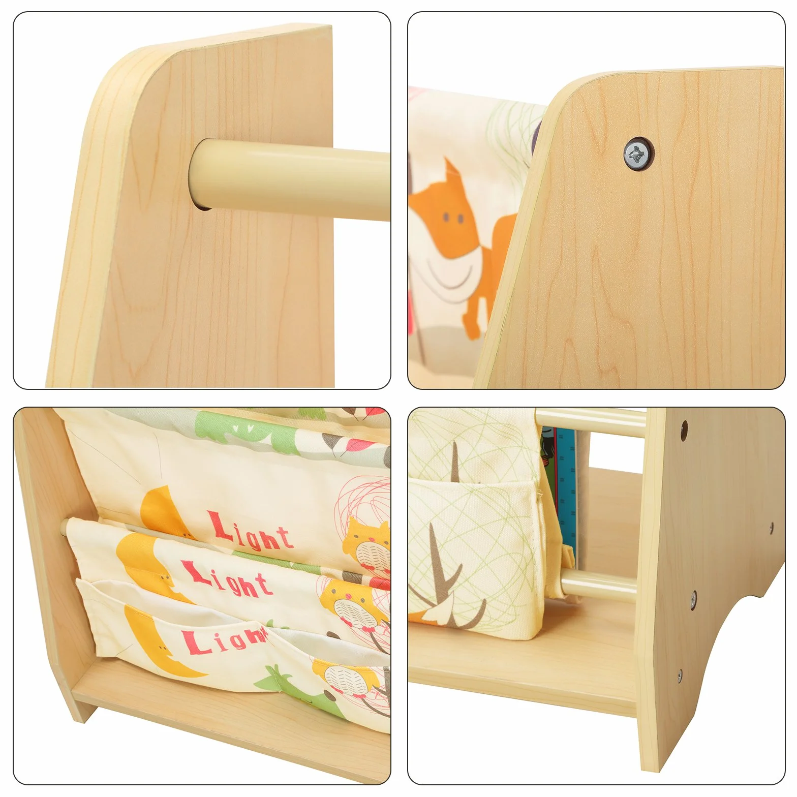 SONGMICS GKR71YL Estantería para niños, Color Madera de Arce, 62 x 28 x 72 cm