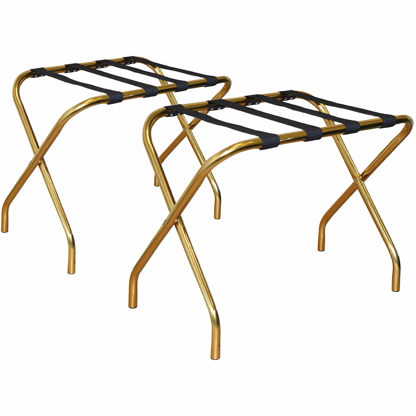 Artículos para el hogar puerto de plegamiento del metal de equipaje Bastidores - oro - Pack de 2