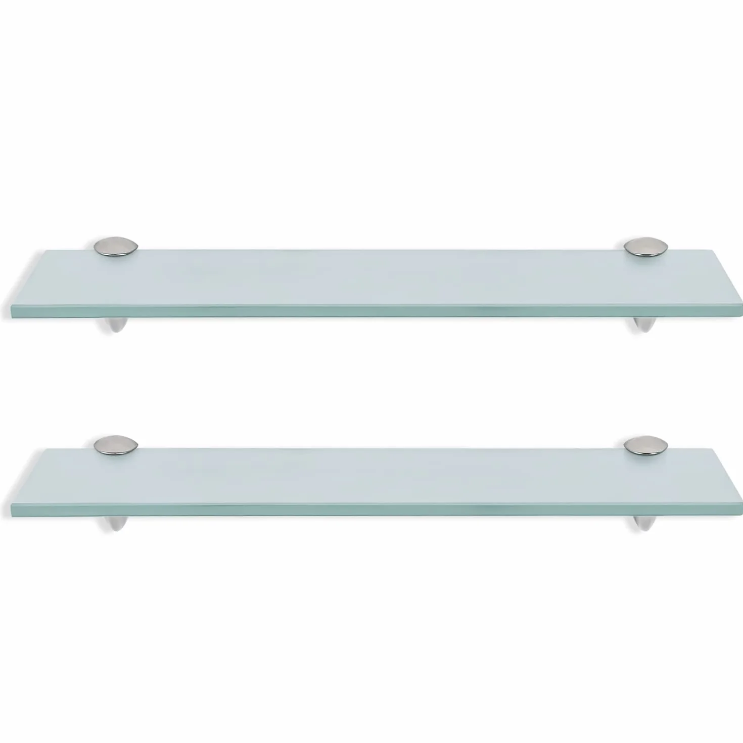 2 estantes de cristal con soporte de pared y cristal templado de seguridad de 8 mm y soporte, perfecto como estante de ducha o baño para baño, cocina, balcón (60 x 10 x 0,8 cm)