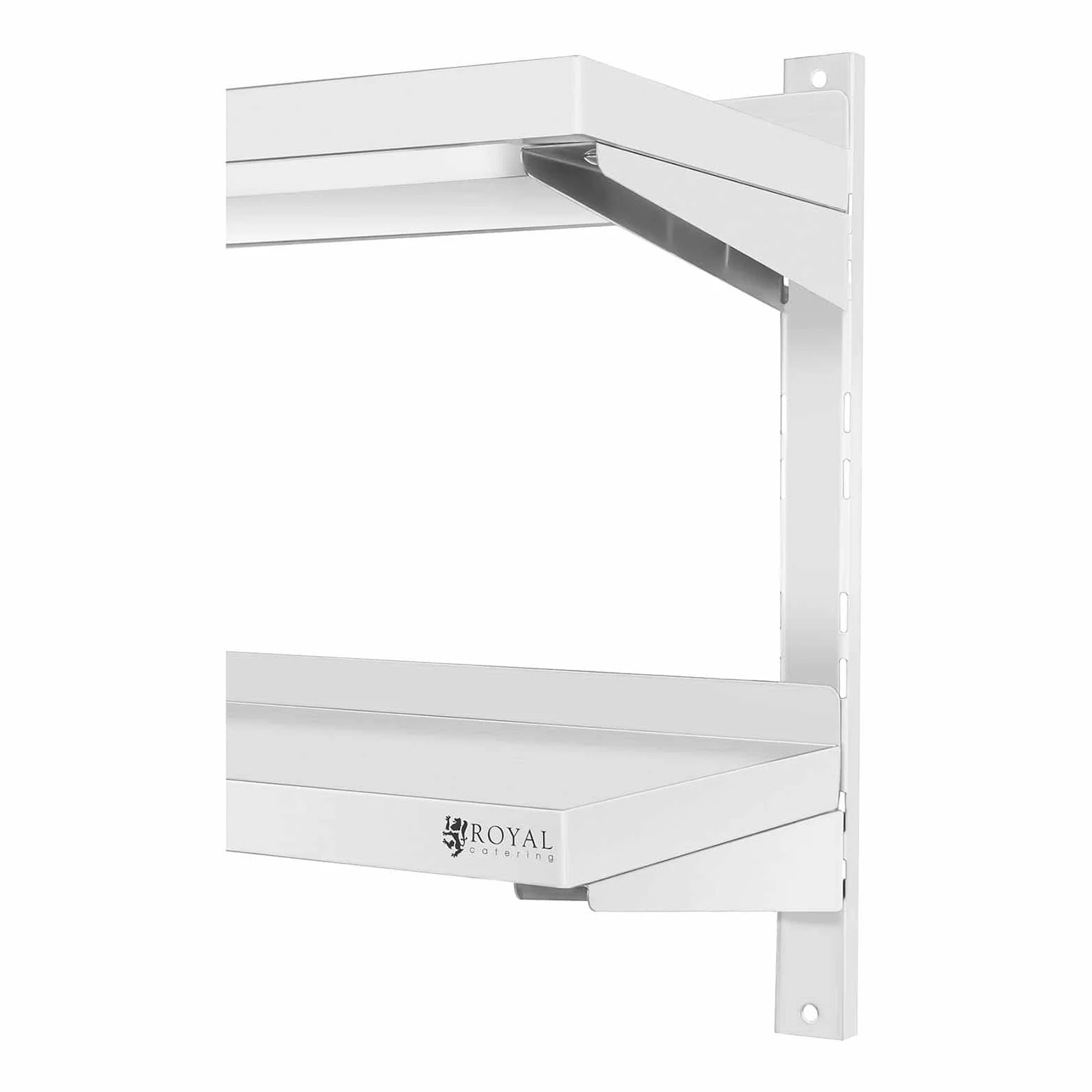 Royal Catering Estante De Pared Metálico Estantería para Cocina RCWR-2000.4 (Montaje a Pared, Capacidad: 40 kg, Acero Inoxidable, 2 baldas, 40 x 200 cm)