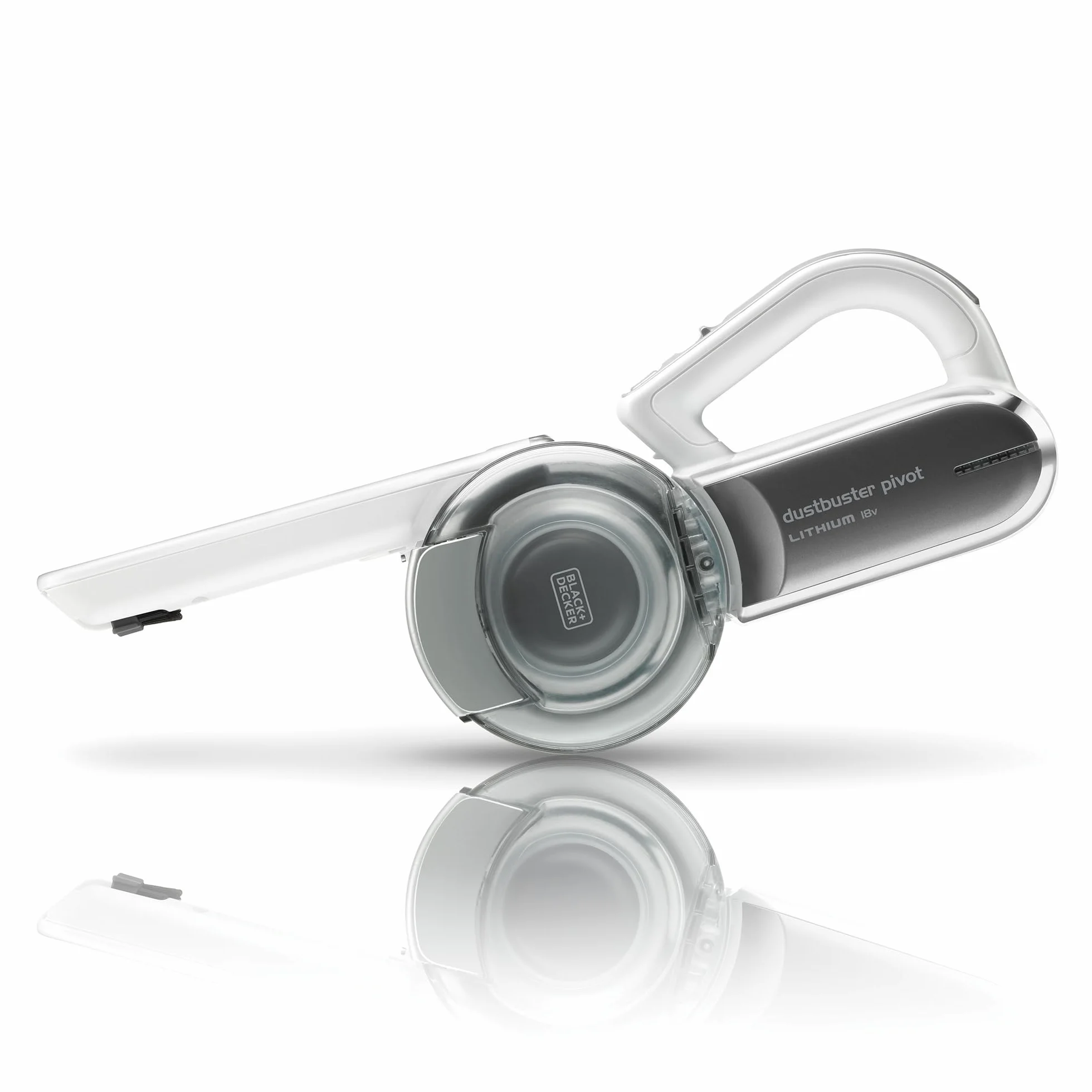 Black+Decker Aspirador de Mano sin Cable de 18 V con Cabezal pivotante, 8 Posiciones de Limpieza, Base de Carga y Accesorios, PV1820L-QW