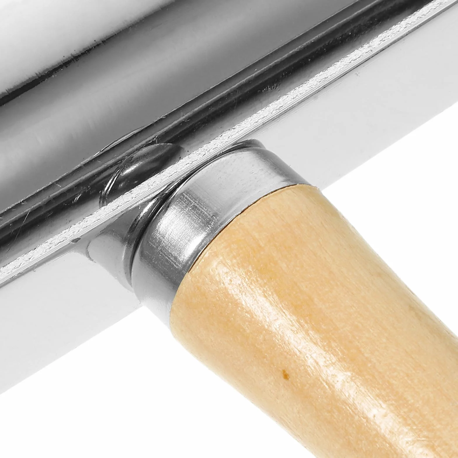 Rodillo de masa premium con mango de madera y rueda de acero inoxidable, herramienta de hornear sin esfuerzo para pizza, pastelería y cocina, bordes lisos para prensado uniforme de la masa