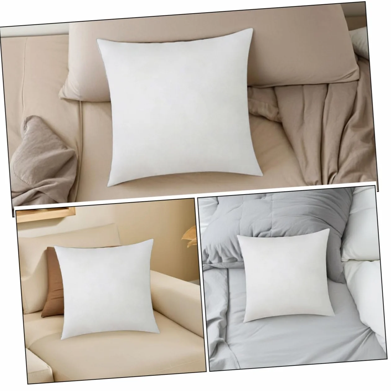 2piezas Forro De Almohada Cuadrado De Relleno y Esponjoso para Decoración De Sofá Insertos De Cojín Hogar