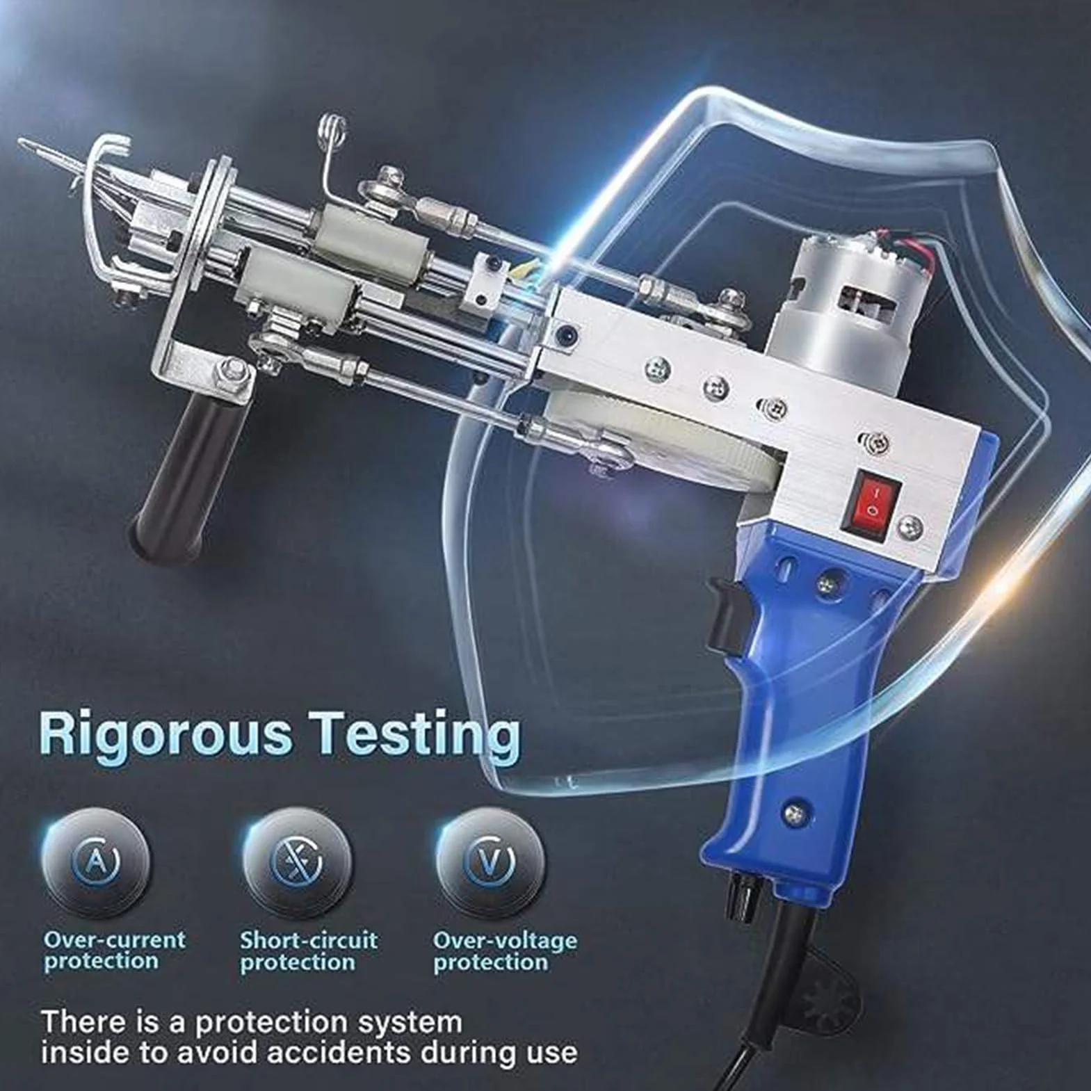 Rug Tufting Gun 2 en 1 Cut & Loop Pile,5-40 Puntadas/seg Ajustable con Recortadora De Alfombras,Tufting Gun Kit de Inicio de Pistola de mechones,Rug DIY Making Tools
