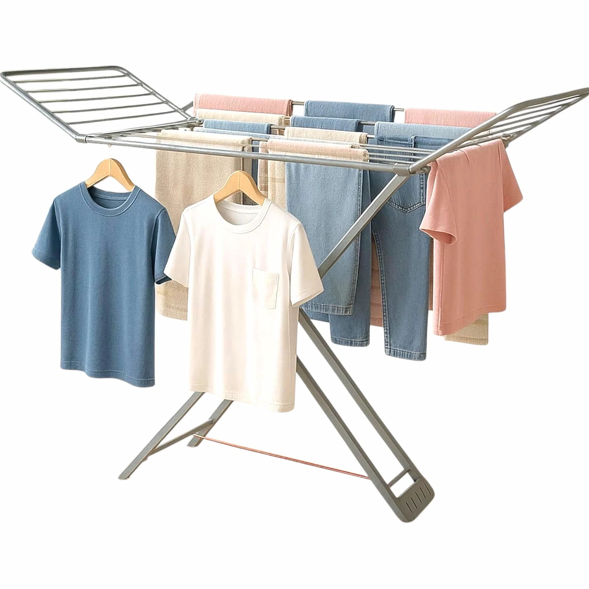 TIENDA EURASIA – Tendedero Plegable | Material Resina | Color Gris Claro | Superficie de Tendido 20 Metros | con Bloqueo de Seguridad | Medidas 55x180x108 cm