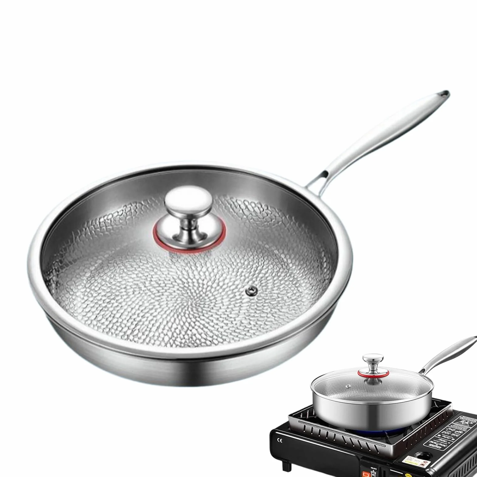 Sartén De Titanio Utensilios de Cocina Antiadherentes | Sartén para Tortillas Para Cocineros Domésticos Principiantes Preparación Comidas Huevos Tortillas Carnes Camping Viajes