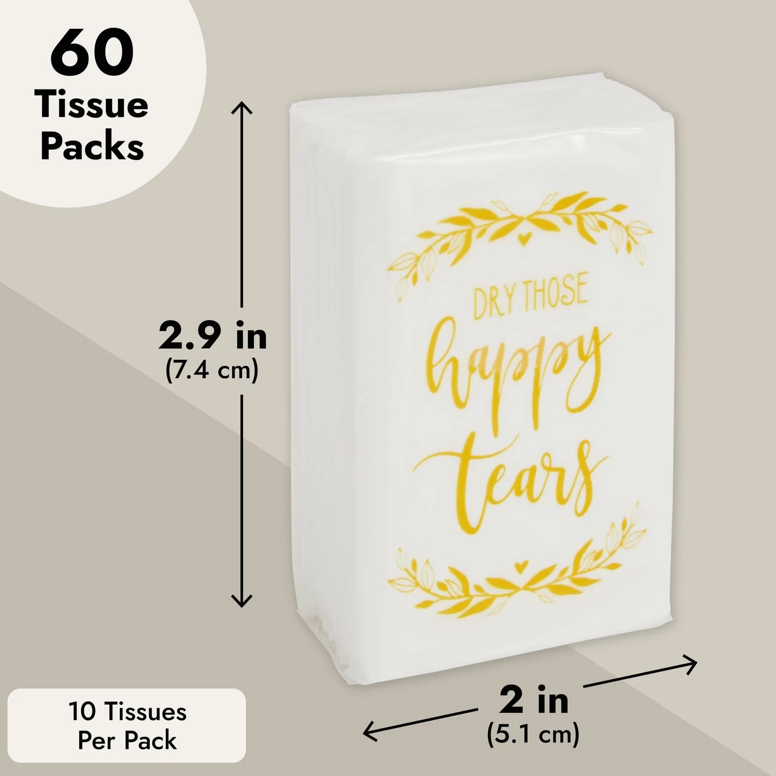 Pañuelos de viaje de bolsillo a granel para graduación, despedida de soltera, recuerdos de boda para invitados, pañuelos de lágrimas felices para bodas, uso individual (10