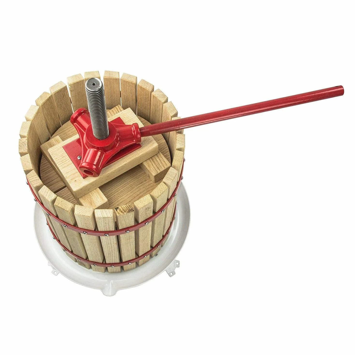 Exprimidor mecánico de frutas y cítricos 12L-FP 12L en madera de roble.