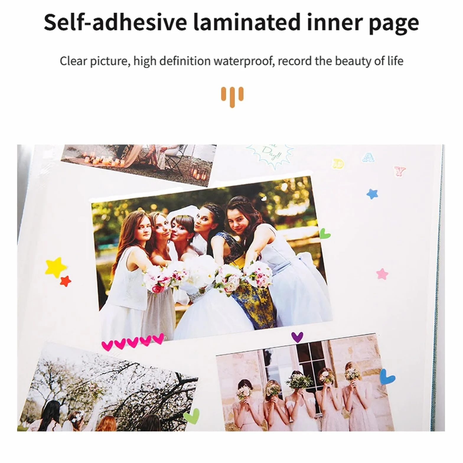 Álbum de fotos adhesivo con cubierta de lino y ventana para bodas, viajes, cumpleaños, recuerdos, regalo de 40 páginas