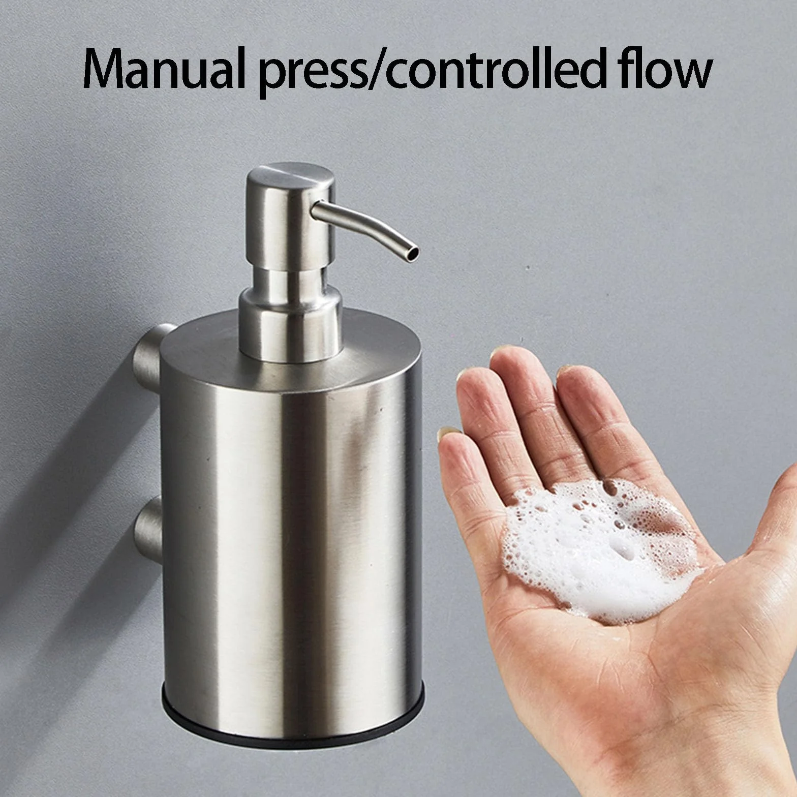 Dispensador de jabón de Pared de Acero Inoxidable 304 con Gran Capacidad y Recipiente de jabón de diseño Moderno Adecuado para dispensador de baño y Hotel