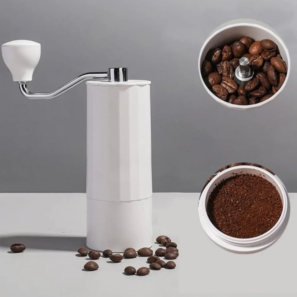 Molinillo Café Oficina Capacidad 28g Del Molinillo De Café Manual Con La Configuración Ajustable Interna Las Rebabas Cónicas Acero Inoxidable Vintage Moledor de Cafe