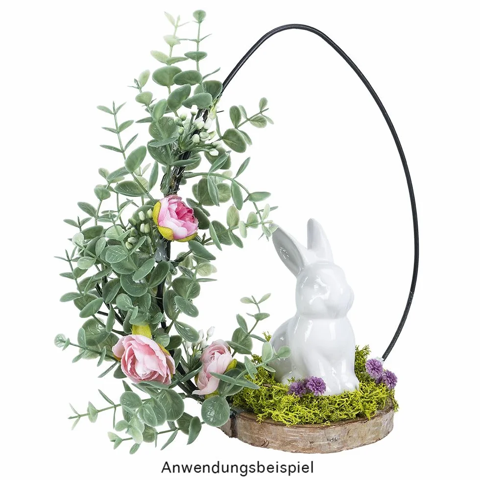 Figura decorativa conejo Pascua blanco brillante dolomita 2 unidades