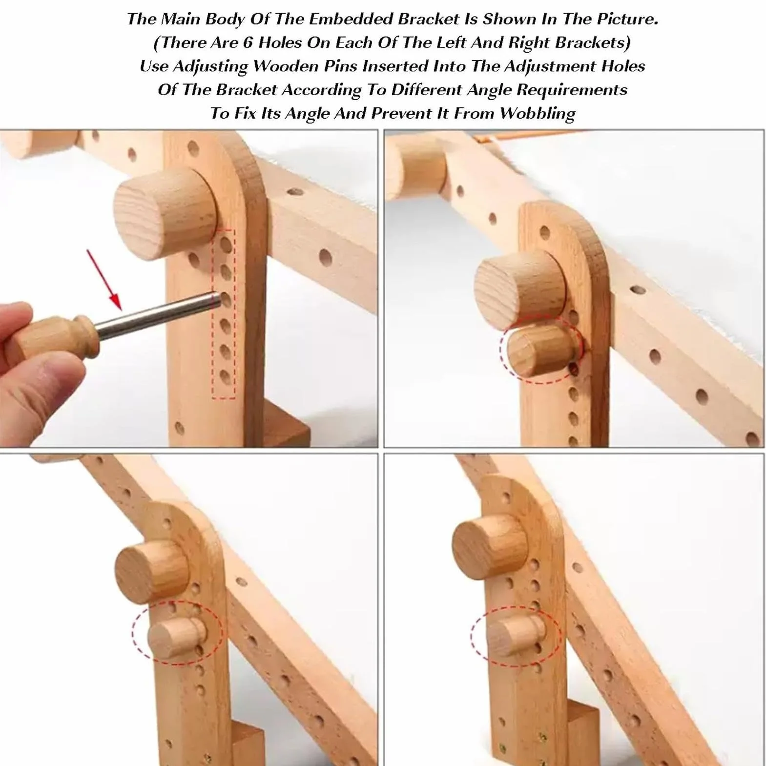 Marco de costura de madera ajustable en ángulo | Soporte de tiro bordado para esposa, abuela, principiante, experto como
