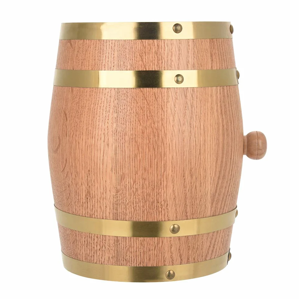 Barril de Vino de Madera de Roble de 3 Litros, Dispensador de Tequila Whisky Bourbon para Whisky Tequila Bourbon, Almacenamiento de Whisky de Roble Envejecido Pieza Central de
