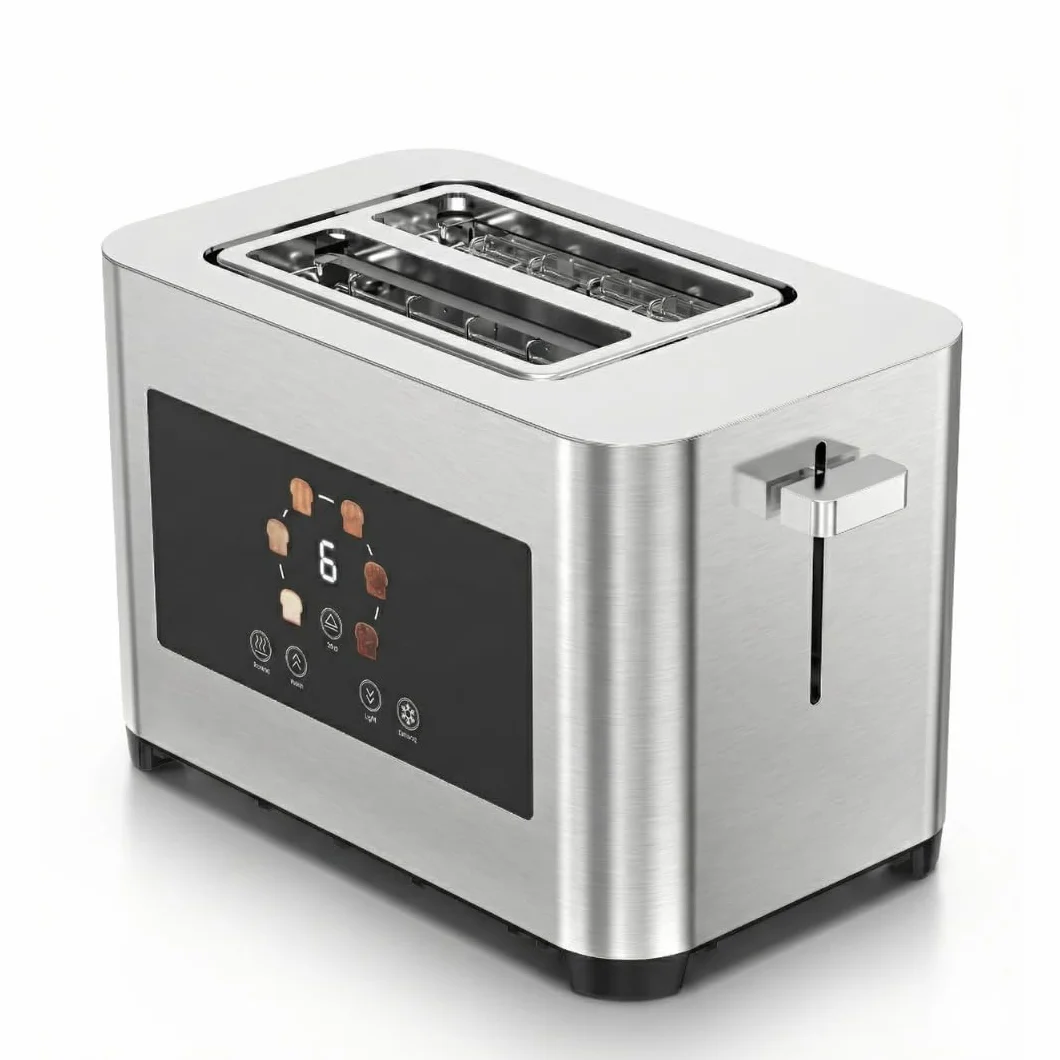 STARLYF Smart Toaster, Tostadora 2 Rebanadas con Pantalla Táctil LED, Ranuras Extra Anchas, 6 Niveles, Funciones Recalentar/Descongelar/Parada, Acero Inoxidable
