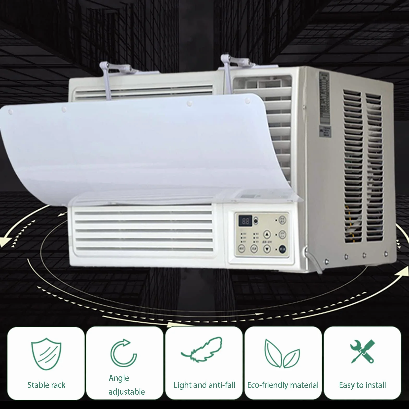 Deflector de aire, deflector de aire acondicionado para unidades de ventana, mejora la circulación de aire acondicionado y calefacción, disponible en invierno y verano.