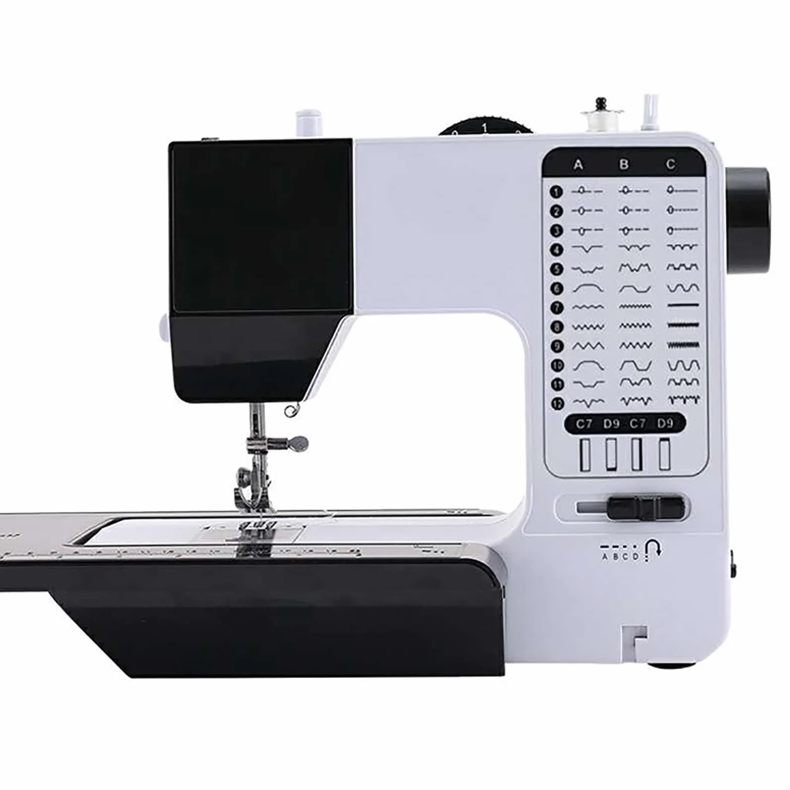 Máquina de coser industrial portátil de alta resistencia con 38 puntadas integradas, mesa de extensión y luz nocturna - Perfecta para principiantes y artesanos avanzados