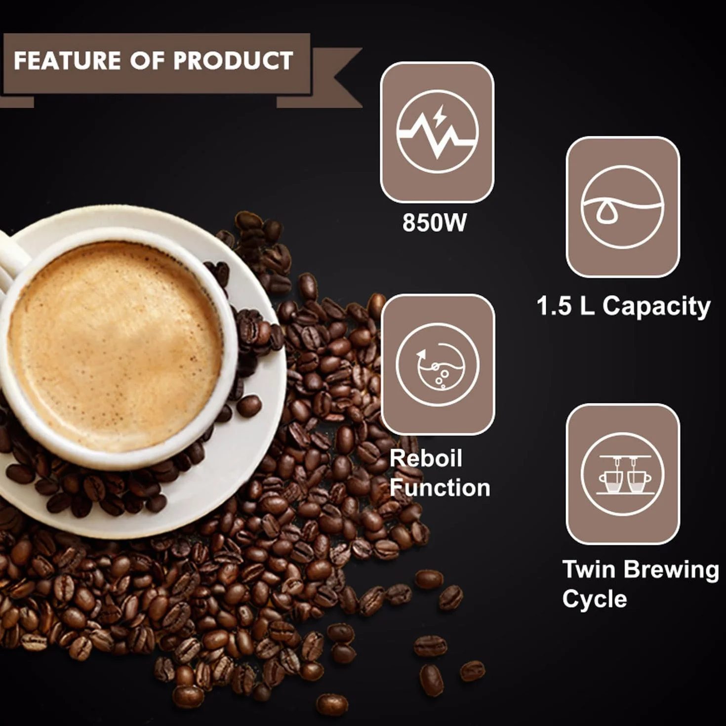 Cafetera Espresso, Mini Cafetera Automática De Alta Presión De 1,8 L con Varilla Vaporizadora De Espuma De Leche, Ciclo De Preparación Doble, Cafetera con Leche De 850 W para Oficina, Cafetería