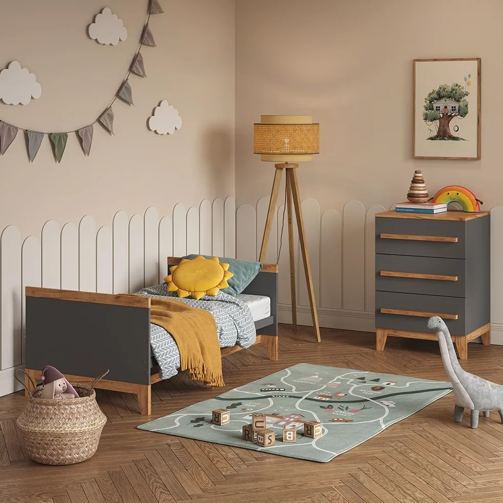 VitaliSpa Aparador Malia, Gris/Artisan, 60 x 88 cm con 3 cajones, Compatible con Otros Muebles de la Serie Malia