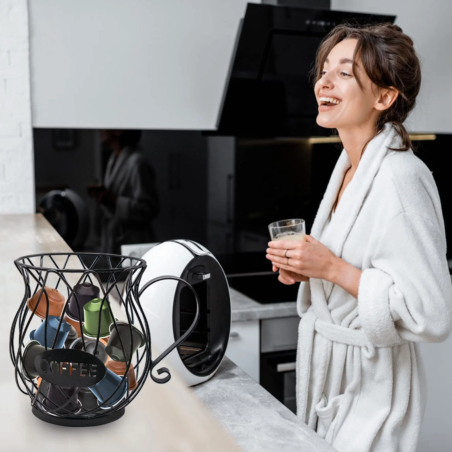 Cesta Almacenamiento Cápsulas Café Dispensador para Cafeterías Hotel