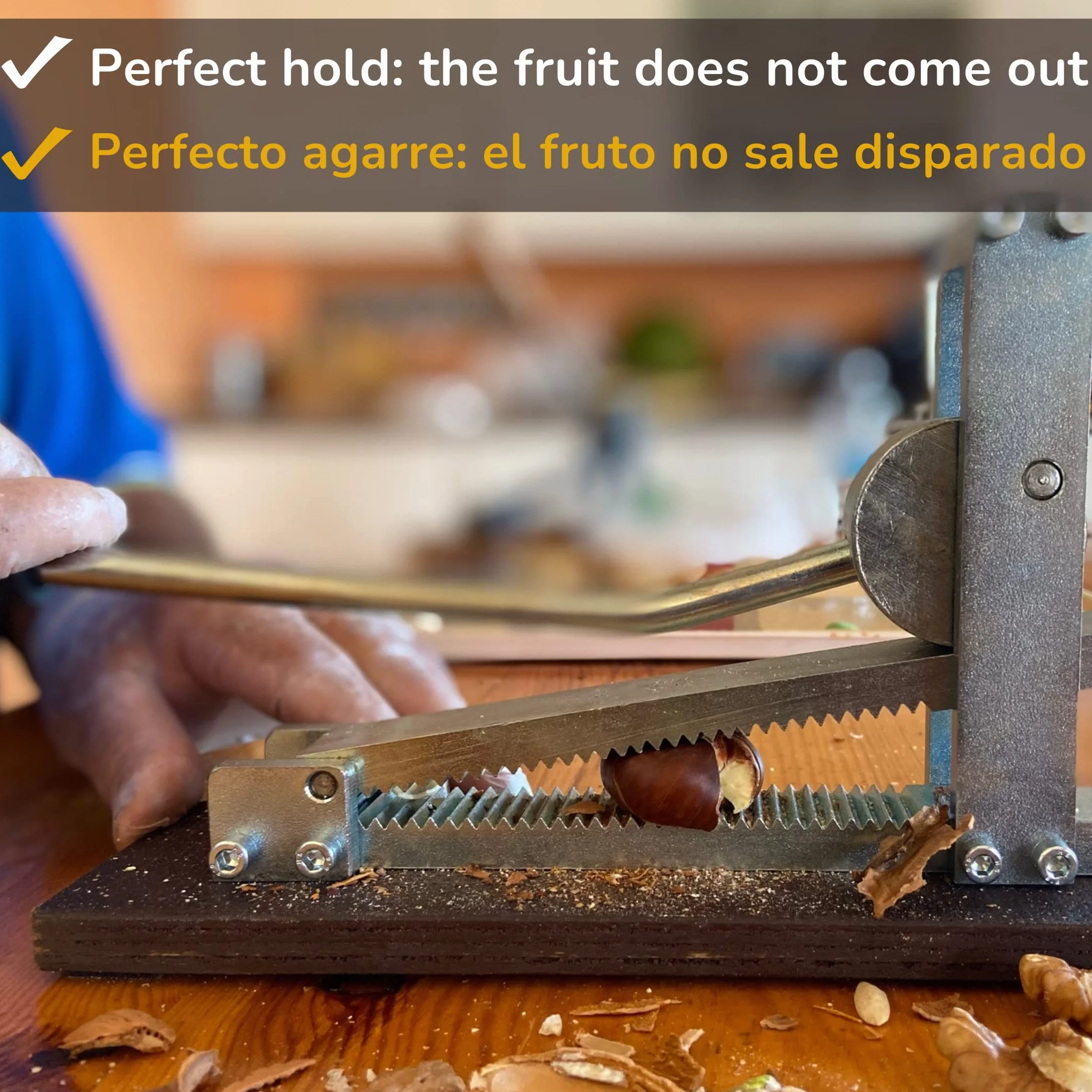 Cascador de Frutos Secos - Fabricado en Acero Máquina Partir Almendras Partidor Pelador de Nueces Avellanas Aceitunas Marisco Rápido Sin Esfuerzo