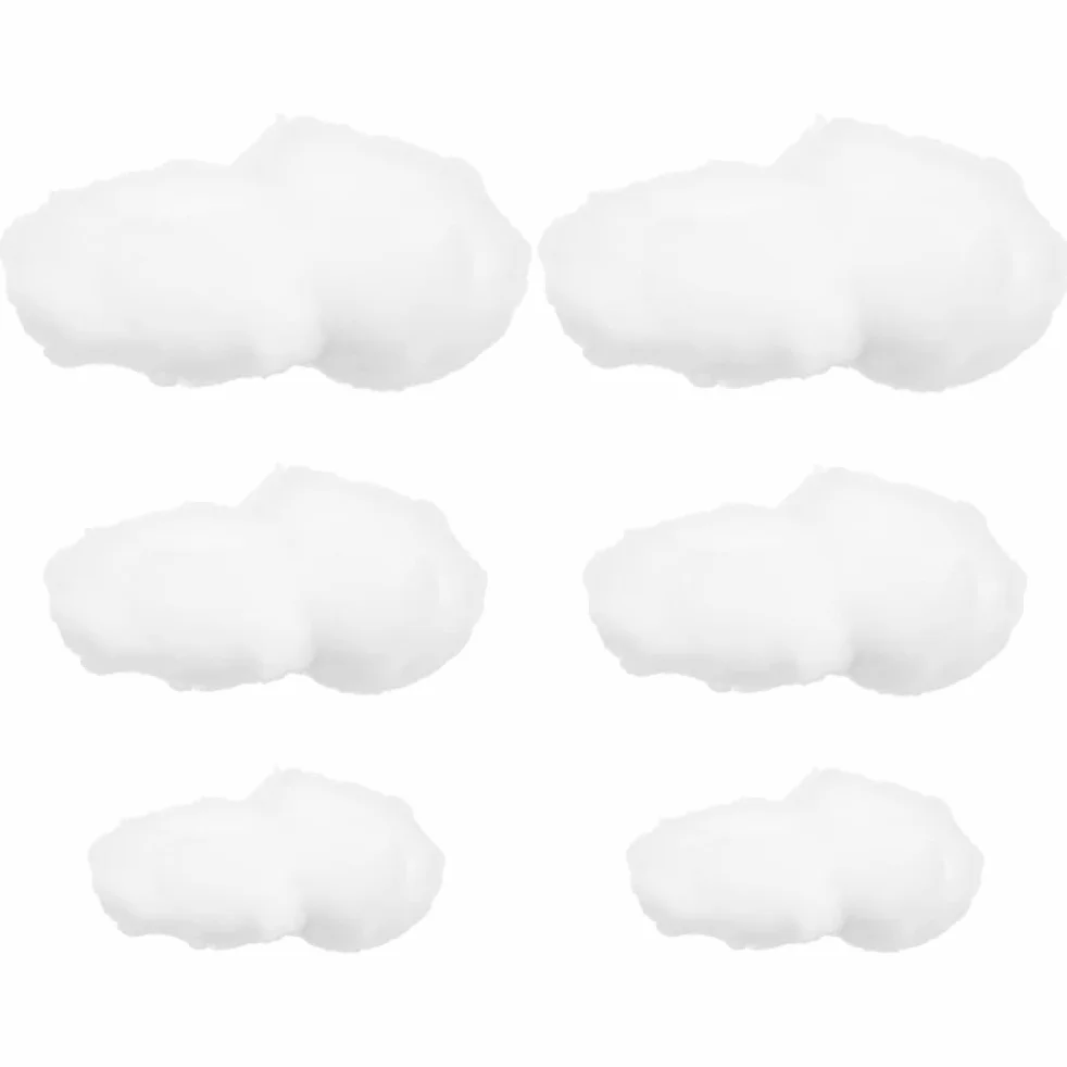 HOMSFOU Decoraciones de nubes artificiales para techo, 6 piezas, algodón simulado, 5,91 pulgadas