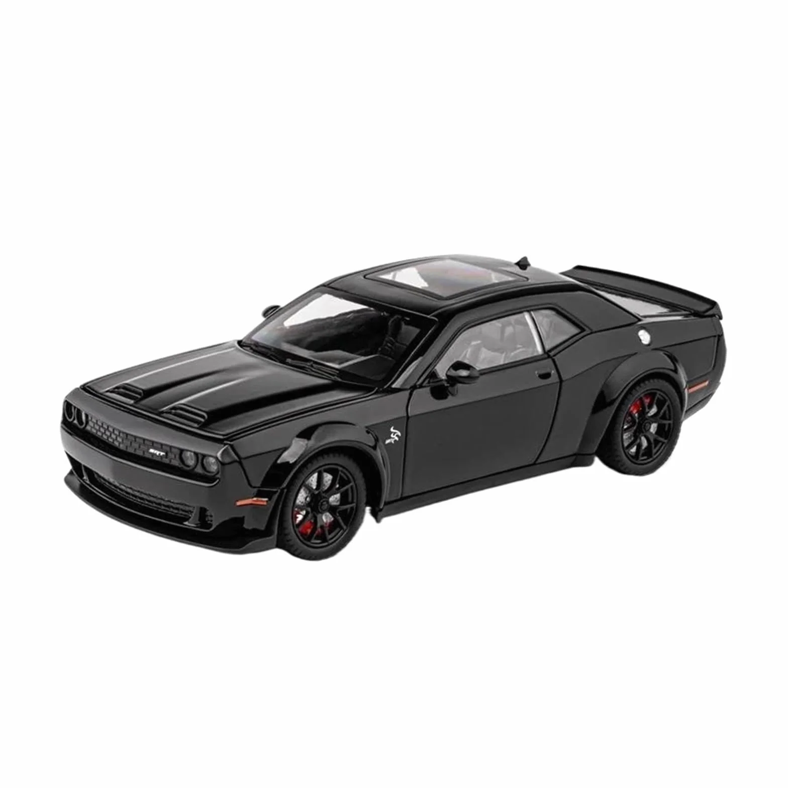 1:24 para Dodge Challenger SRT Hellcat Escala Simulación Fundición Modelo Coche Extraíble Coche Juguete Fundido A Presión Miniatura De Colección(Black 2)