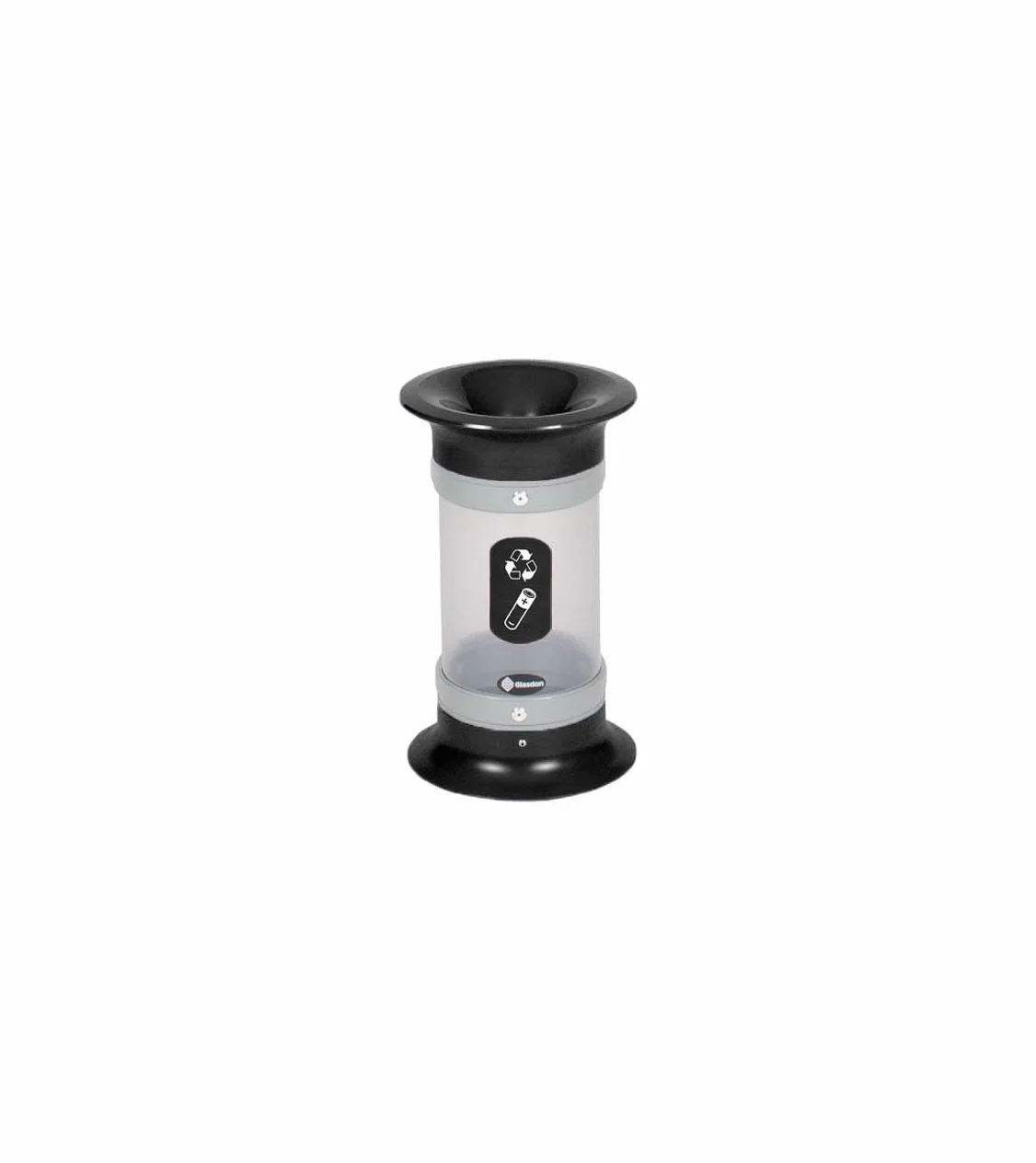 Contenedor de pilas Vision™ 5 (3 colores) – Recolector de residuos de pilas pequeño – Tubo de recogida de pilas transparente compacto de 5 litros (Negro)