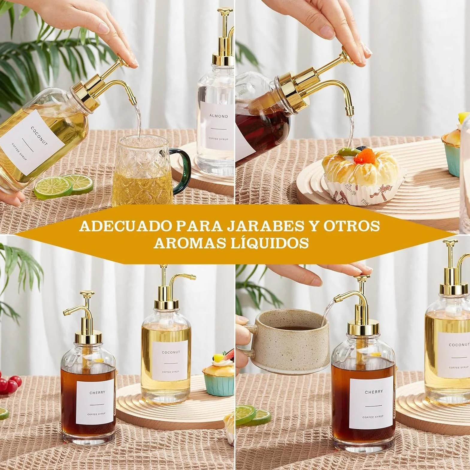 Dispensador de de, para cafés y Tiendas de café, Botella de Salsa | Transparente para Salsa de Ketchup jabón de Manos Cocina Mesa Postre Cocineros casa Baristas Bar Club