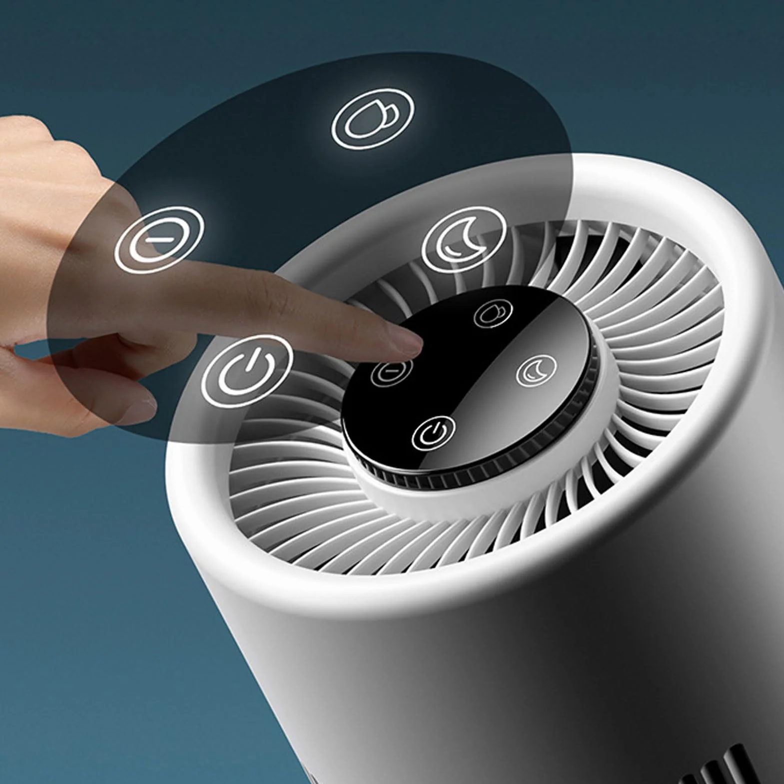 Purificador de Aire y Humidificador 2 en 1, 5 W, 4 L, Tanque de Agua Grande, Silencioso, Humidificador de Escritorio con Boquilla de 360°, Apagado Automático para Dormitorio,
