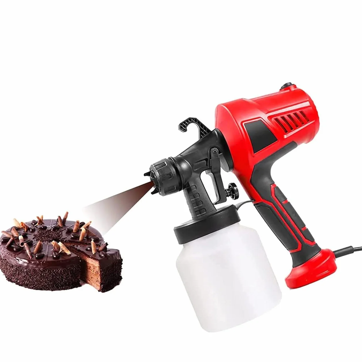500W Pistola Rociadora de Chocolate para Postre, Pistola de Pulverizador de Pintura Eléctrico Extraíble de Gran Capacidad, Para Decoración de Pasteles, Chocolate o Muebles (800ml)