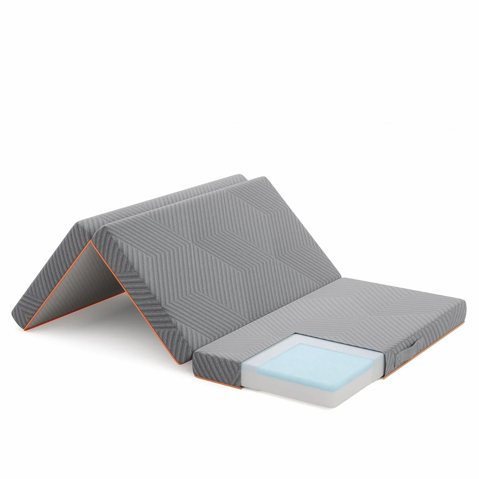 Vesgantti Colchón Plegable para Invitados, colchón Plegable de Espuma de Gel de 3 Piezas para Viajes, Camping, Suelo, Cama de Invitados, Funda Lavable, colchón Plegable, Certificado Öko-Tex